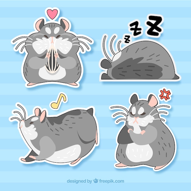 Lovely pack of flat mouse stickers