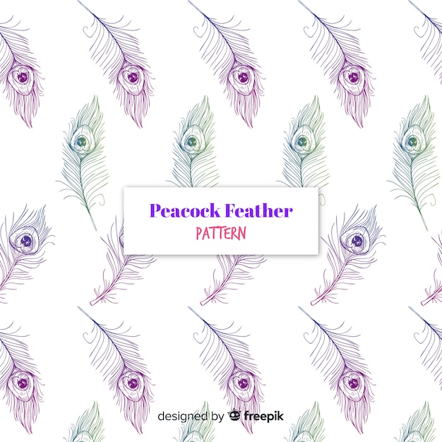 Download Free Vector | Lovely peacock feather pattern