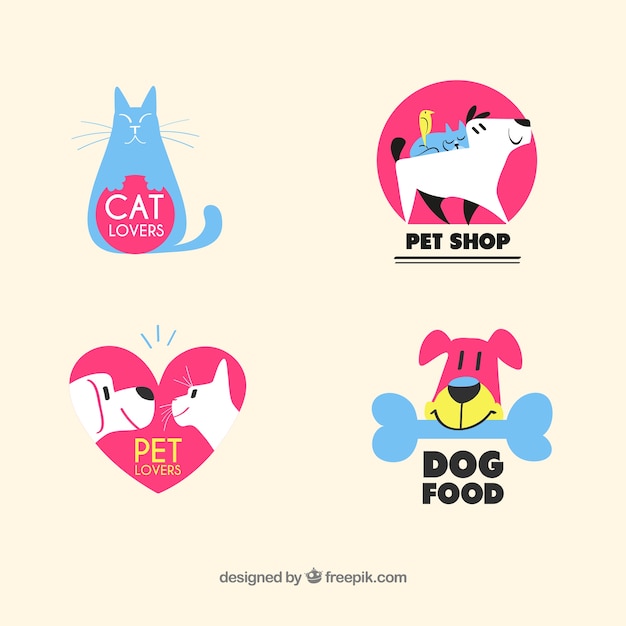 Lovely pet shop logo collection