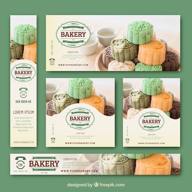 Lovely Set Of Bakery Banners | Free Vector