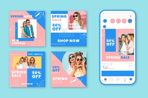 ラブリースプリングセールinstagram Postsコレクション 無料のベクター