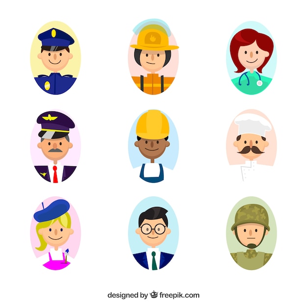 Free Vector | Lovely variety of avatars at work