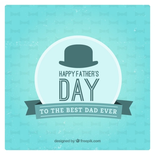 Lovely vintage father\'s day card with a\
hat