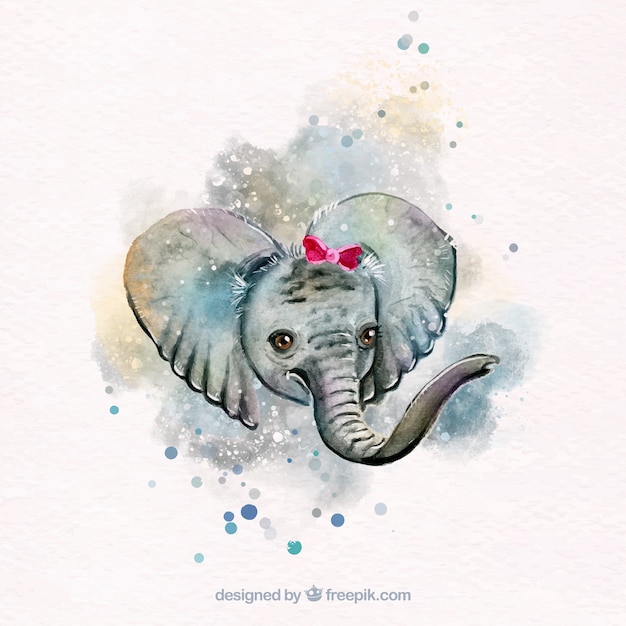 Download Free Vector | Lovely watercolor elephant