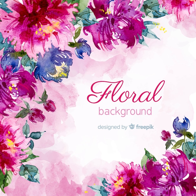 Free Vector Lovely Watercolor Floral Background