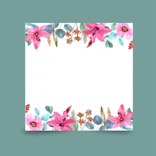 Premium Vector | Lovely watercolor floral card