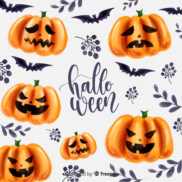 Download Free Vector Lovely Watercolor Halloween Background