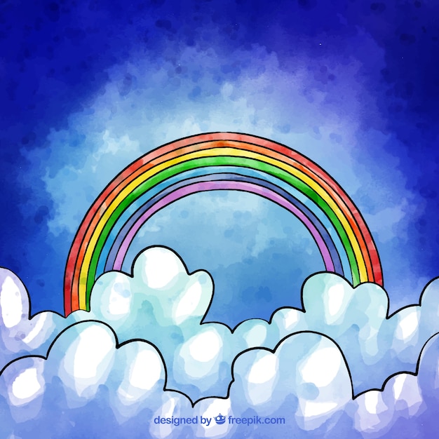 Download Free Vector | Lovely watercolor rainbow composition