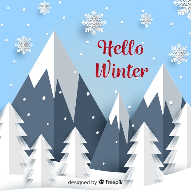 Lovely winter background with paper texture Vector | Free Download