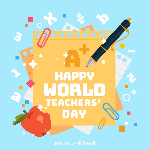 Lovely world teachers' day composition with flat design Vector | Free ...