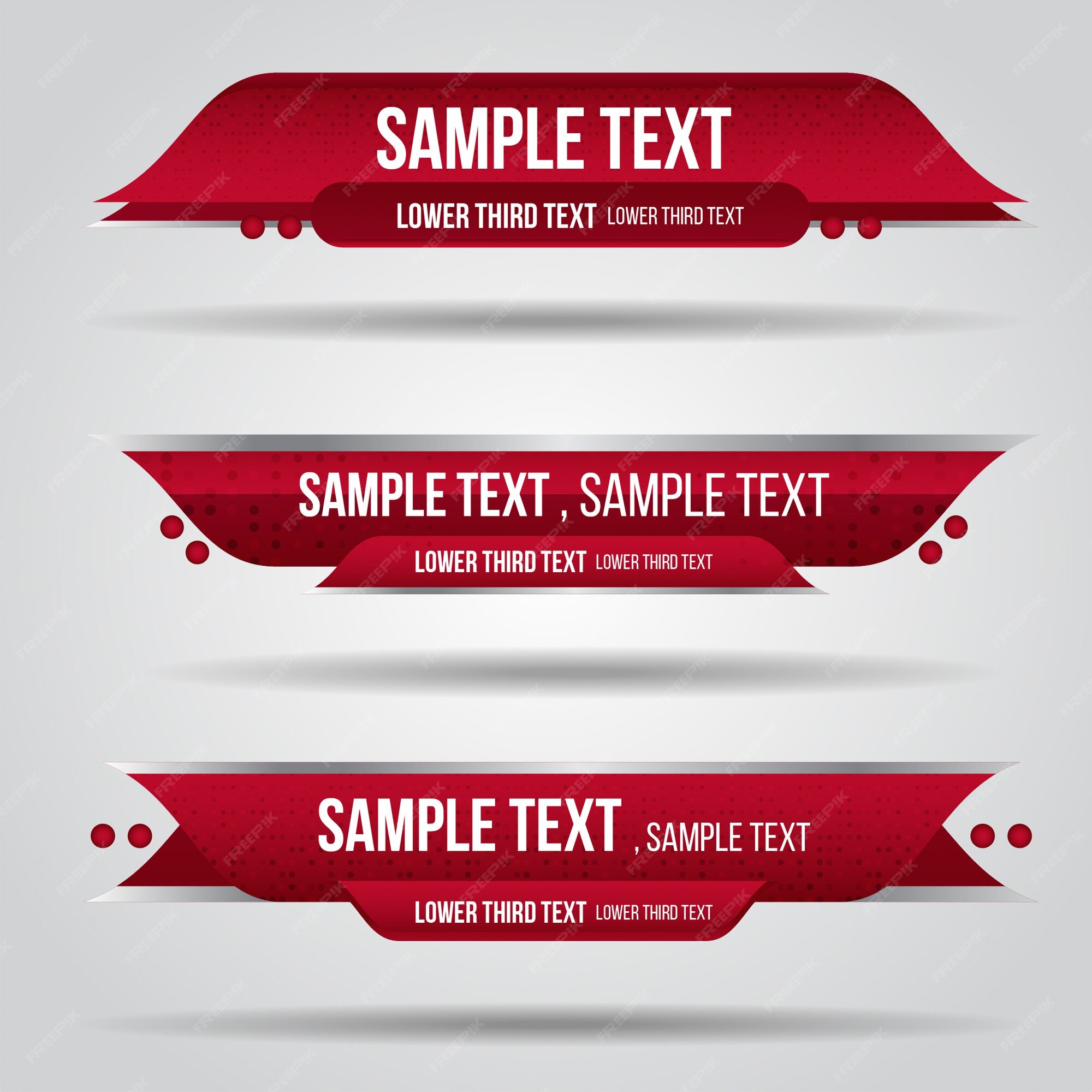 Premium Vector | Lower third tv red design template modern contemporary ...