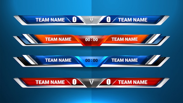 Lower thirds template for soccer and football Premium Vector