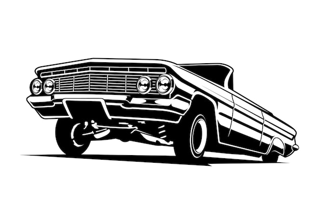 Download Premium Vector | Lowrider classic car silhouette ...