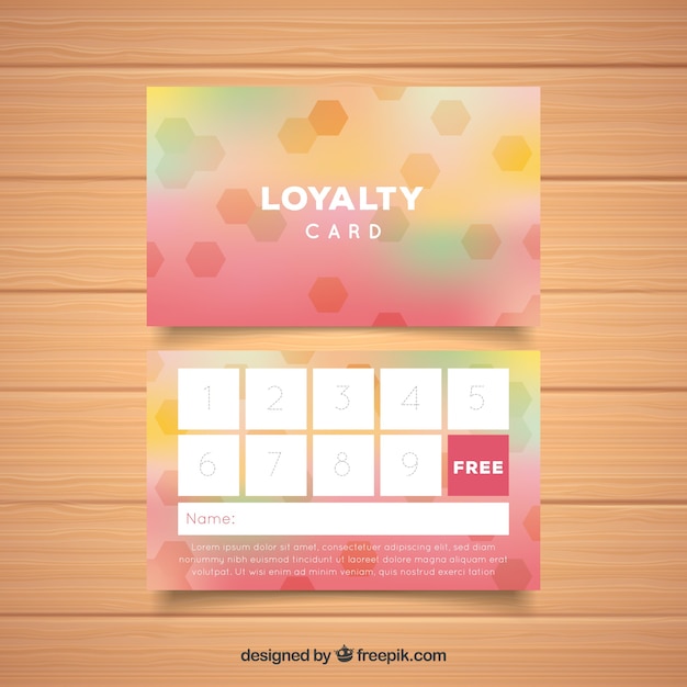 Free Vector Loyalty card template with colors