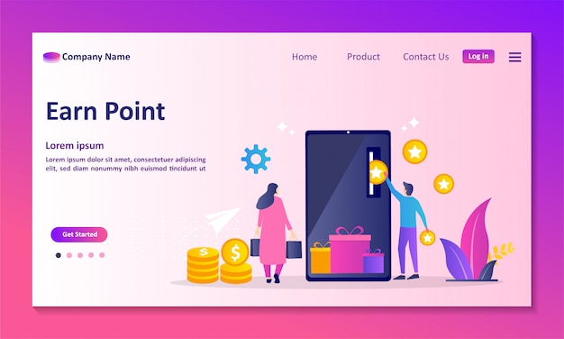 Premium Vector | Loyalty program and get rewards landing page