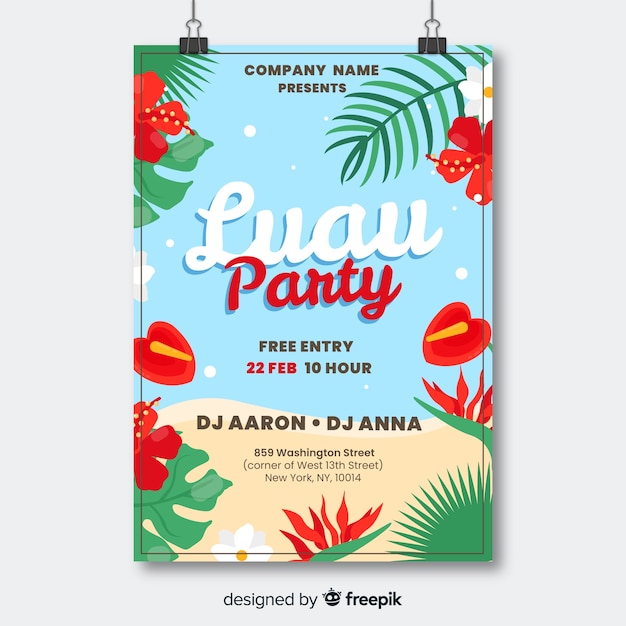 Free Vector  Luau party banner