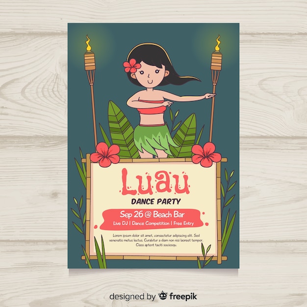 Free Vector  Luau party flyer