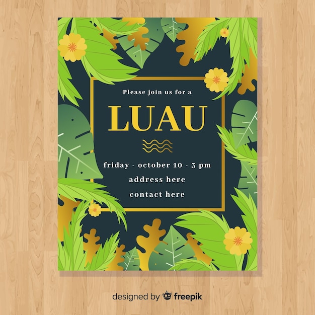 Free Vector  Luau party flyer