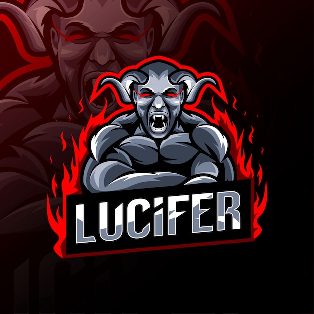 Lucifer mascot logo template design | Premium Vector