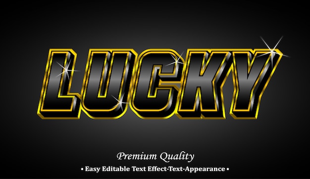 Premium Vector Lucky 3d Font Style Effect