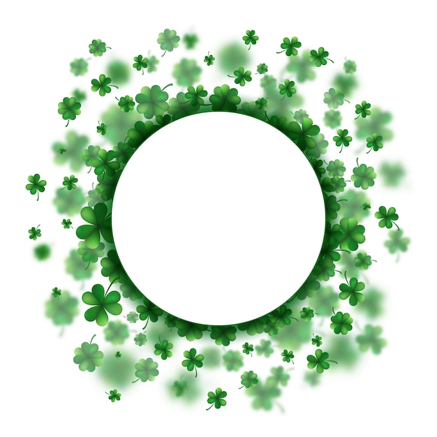 Premium Vector | Lucky spring design with shamrock. clover round border.