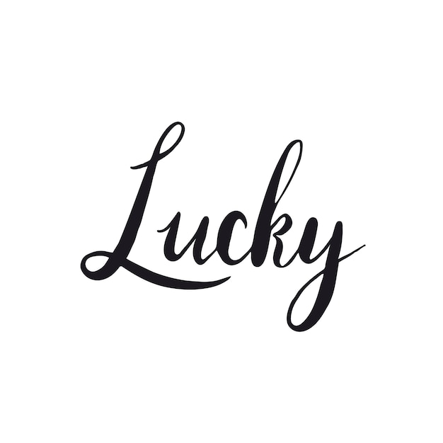 Free Vector Lucky Word Typography Style Vector