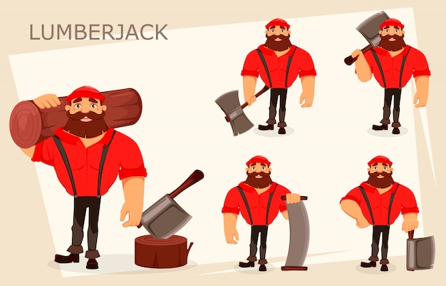 Premium Vector | Lumberjack cartoon character