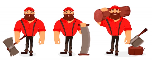 Premium Vector | Lumberjack cartoon character