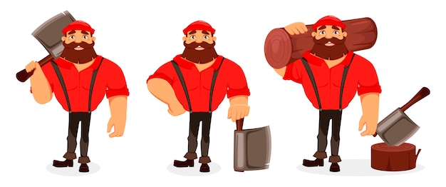 Premium Vector | Lumberjack cartoon character