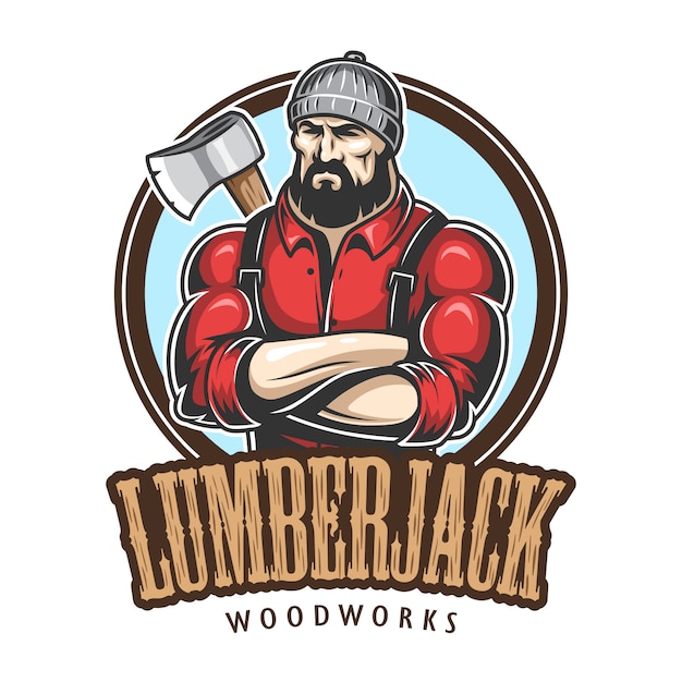 Download Free Vector | Of lumberjack emblem, label, badge, logo ...