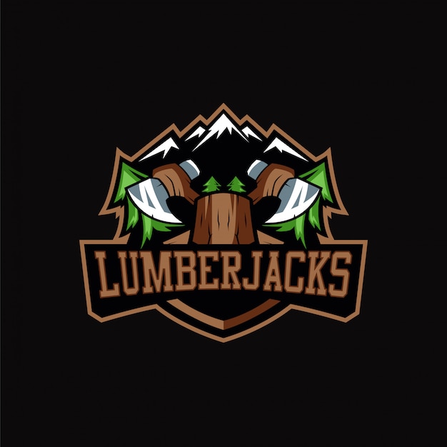 Premium Vector | Lumberjack logo sports