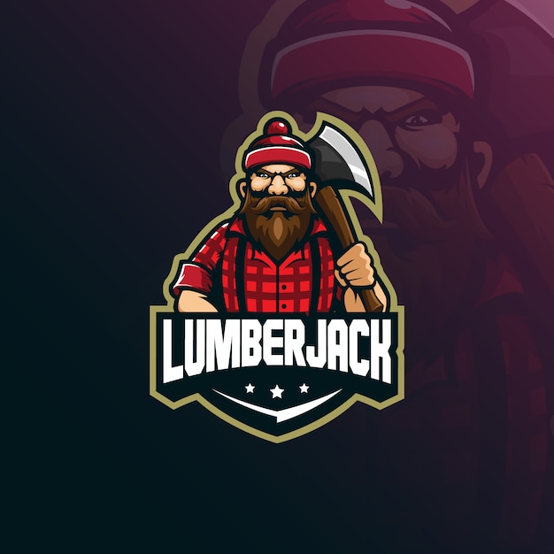 Lumberjack mascot logo design vector with modern illustration | Premium ...