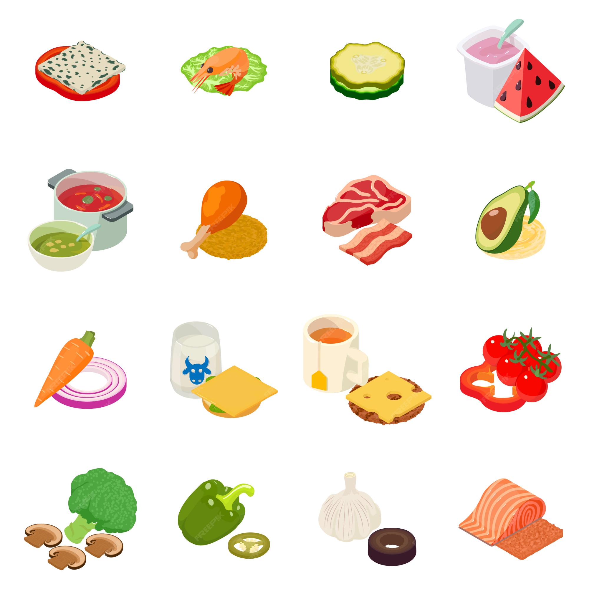 Premium Vector | Lunch icon set