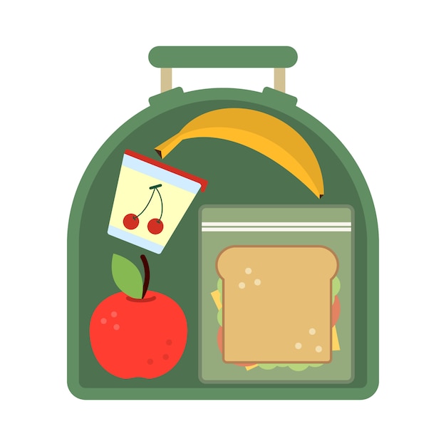 Premium Vector | Lunchbox with food