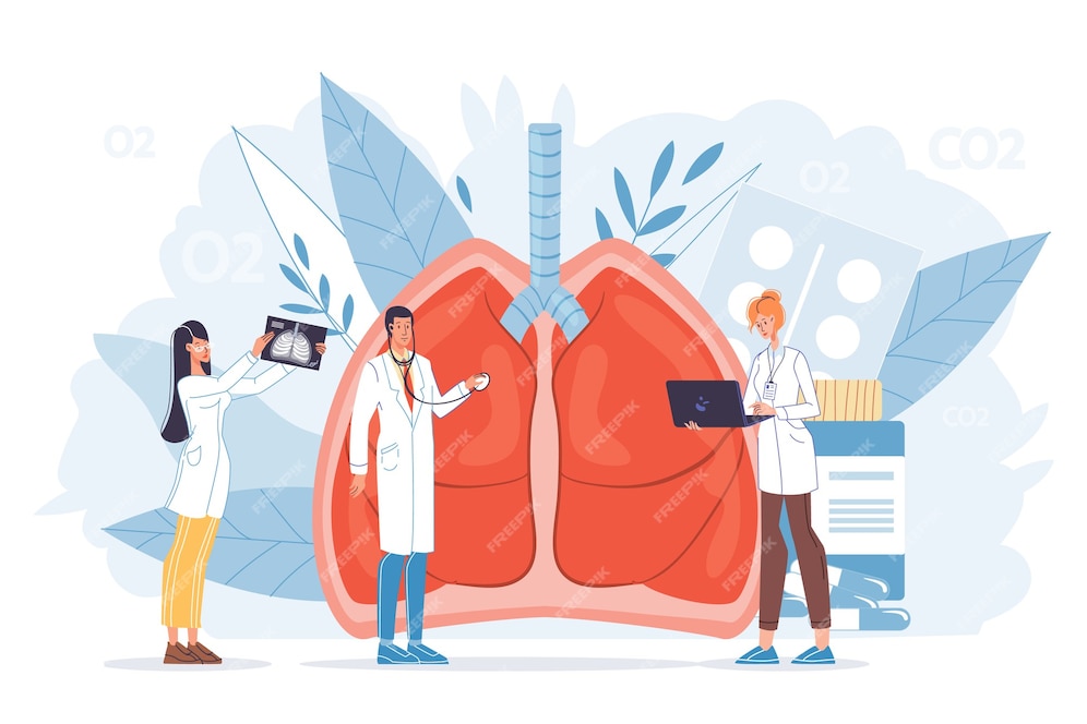 Premium Vector | Lung inspection. pulmonology disease diagnosis ...