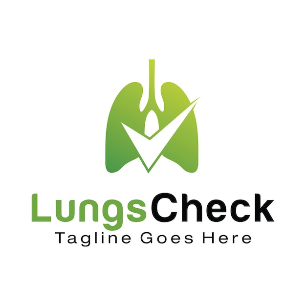 Premium Vector | Lungs check logo design template