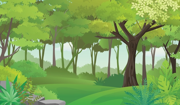 Premium Vector | Lush forest illustration