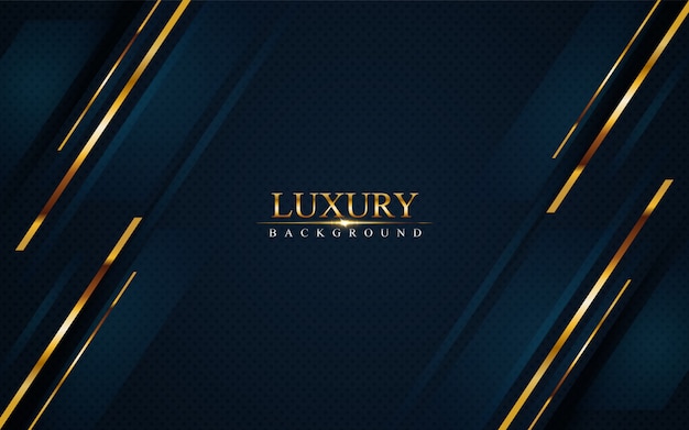 Premium Vector | Luxurious dark navy blue background with golden lines