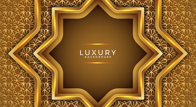 Luxurious geometric gold backgrounds. Premium Vector