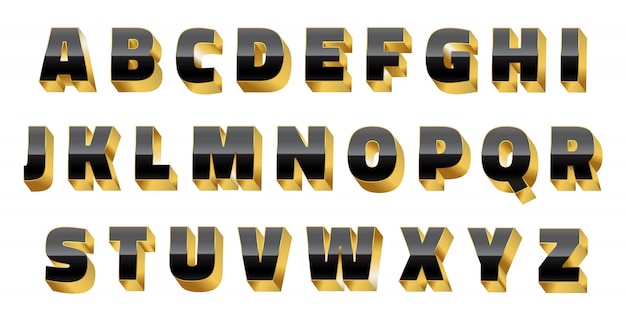 Download Luxury 3d alphabet | Premium Vector