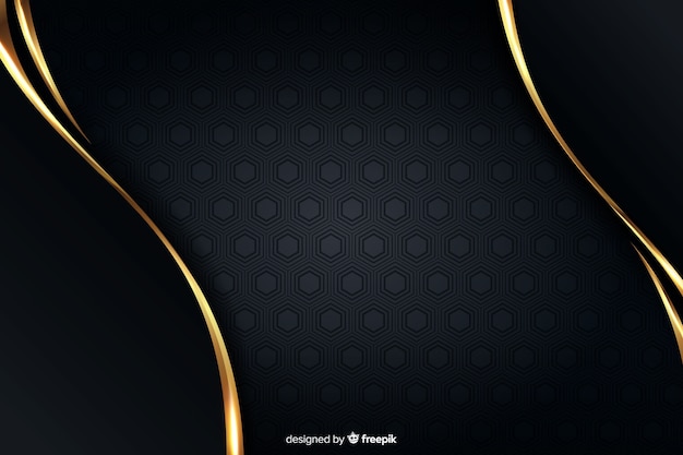 Luxury background with golden abstract shapes Free Vector