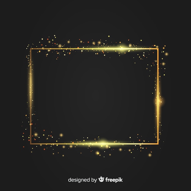 Luxury background with golden sparkling frame Free Vector