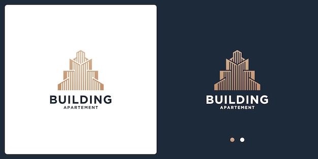 Premium Vector | Luxury building architecture logo design with golden color