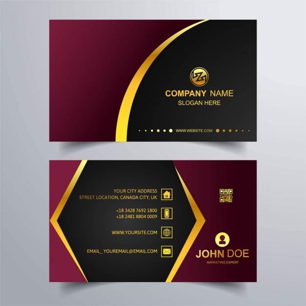 Luxury business card with gold lines