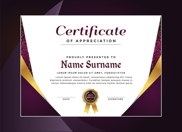 Premium Vector | Luxury certificate achievement template