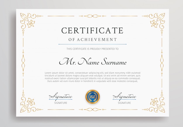 Download Premium Vector | Luxury certificate border template