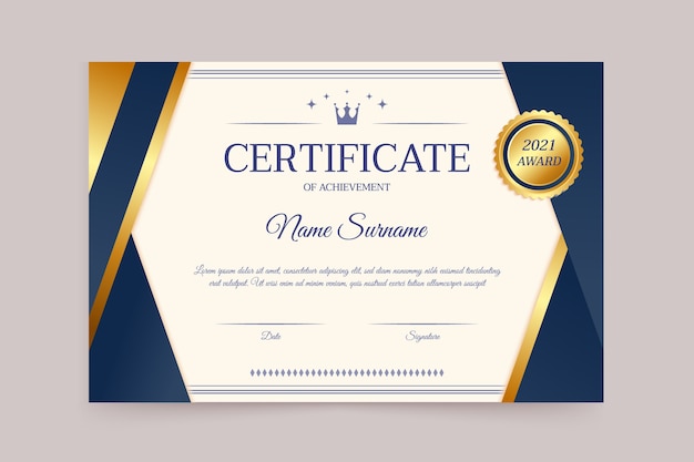 Premium Vector | Luxury certificate template