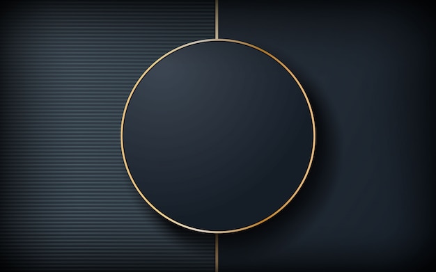 Luxury dark background with circle shape Premium Vector