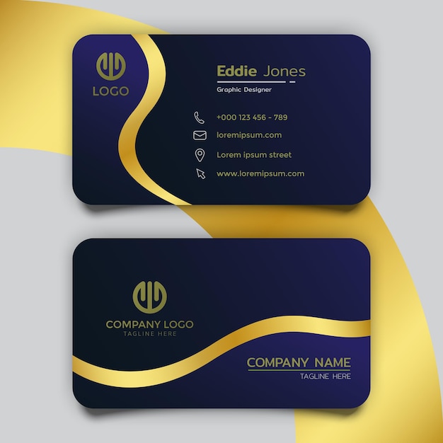 Premium Vector | Luxury dark blue business card template design