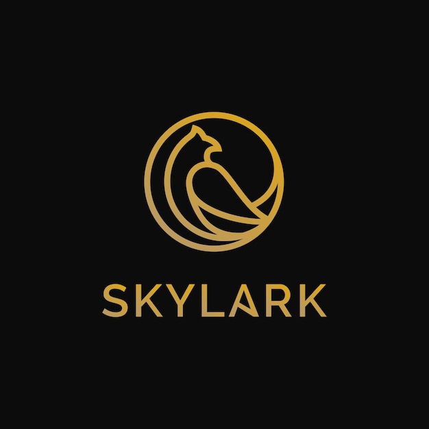 Premium Vector | Luxury elegant gold skylark bird logo